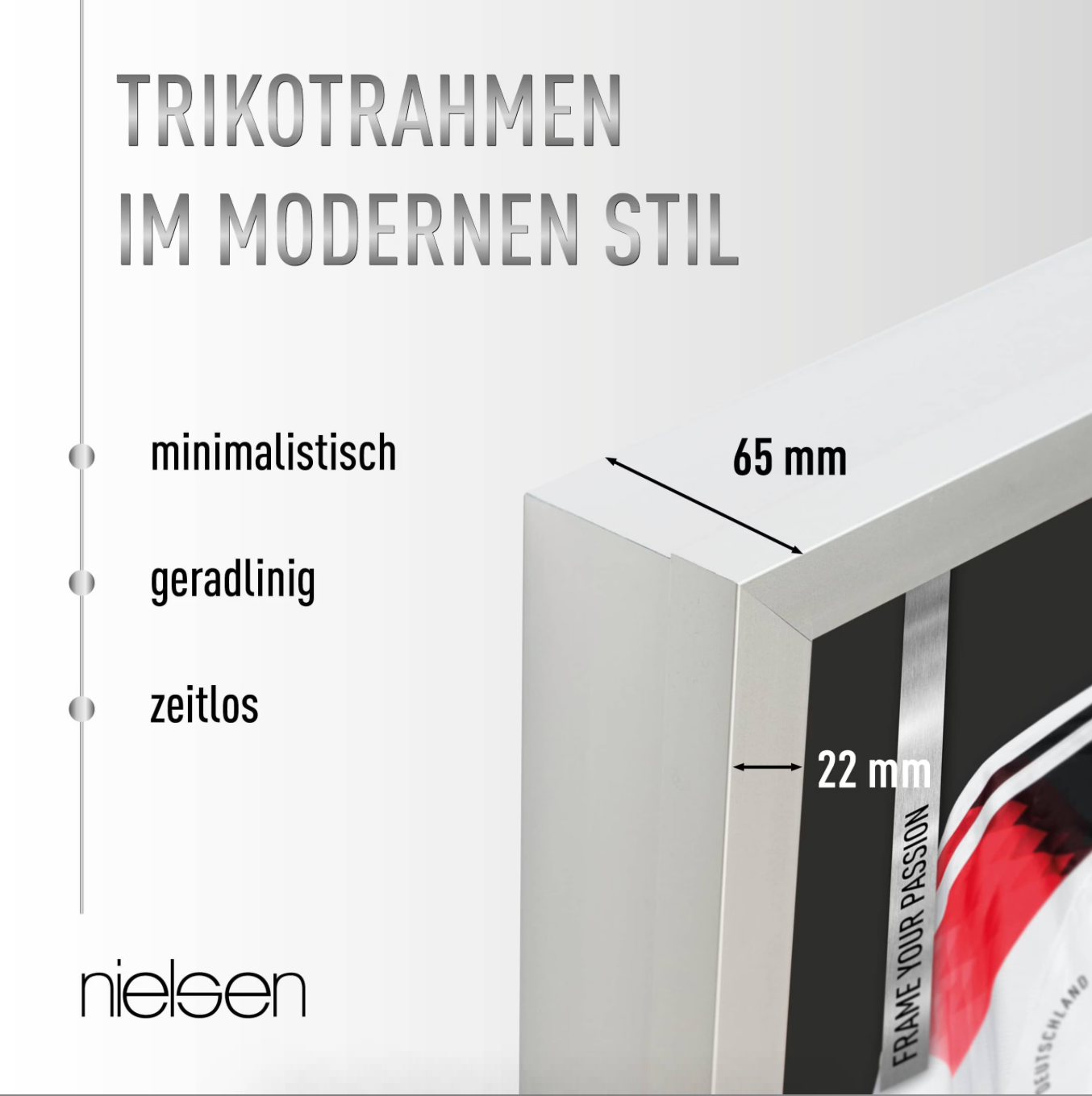 Aluminium Nielsen Trikotrahmen 70cm x 90cm Silber