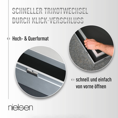 Aluminium Nielsen Trikotrahmen 70cm x 90cm Silber