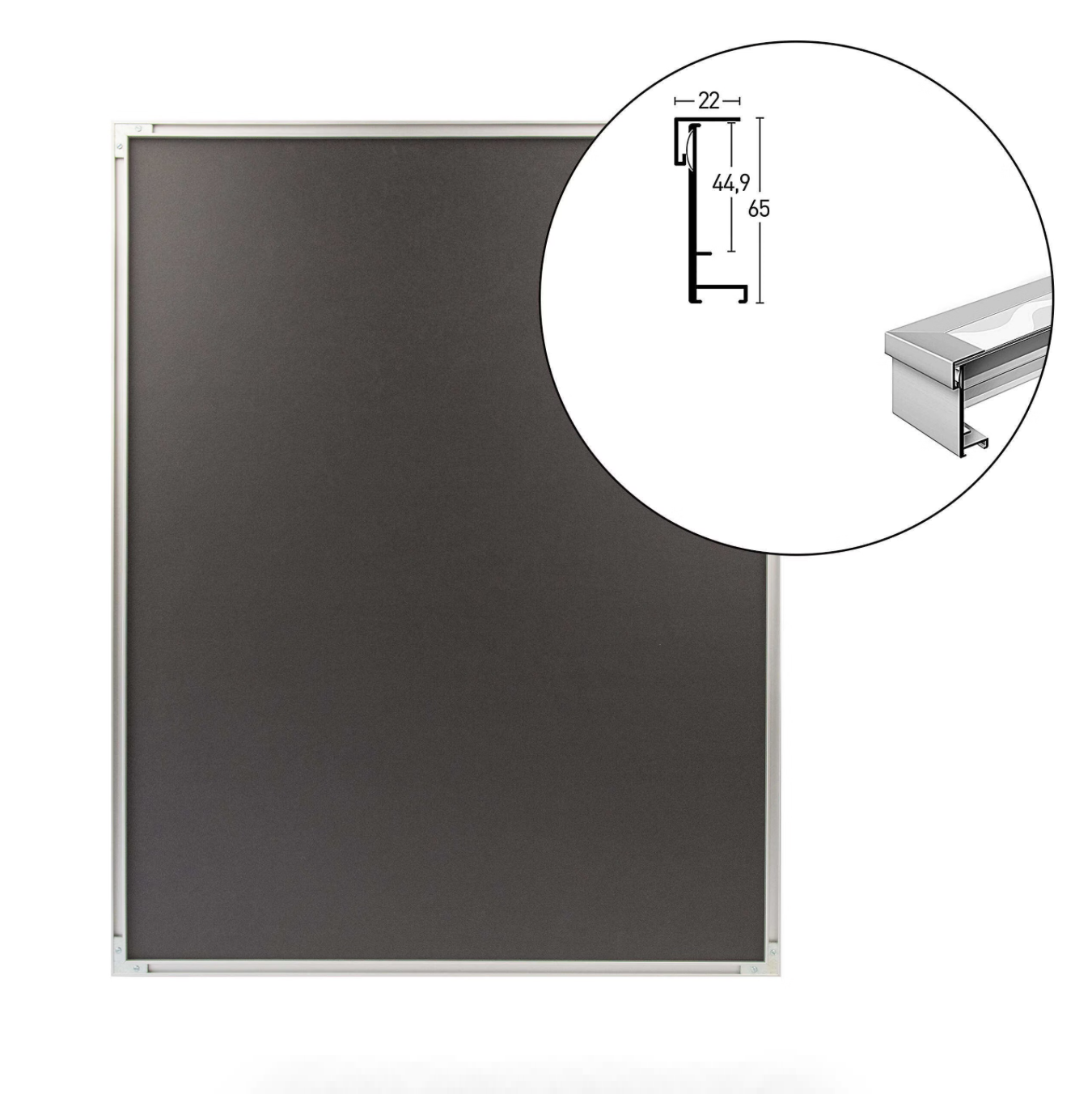 Aluminium Nielsen Trikotrahmen 70cm x 90cm Silber